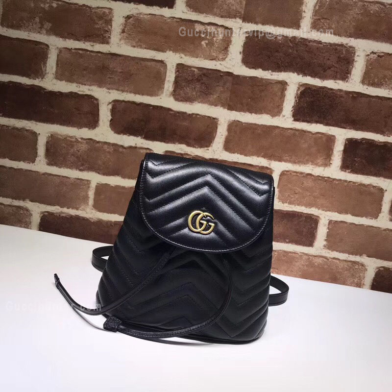 Gucci GG Marmont Matelassé Black Backpack 528129